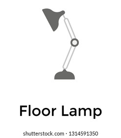 Floor lamp flat icon design 