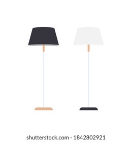 Floor lamp in a flat style. Indoor lamp isolated on white background. Vector.
