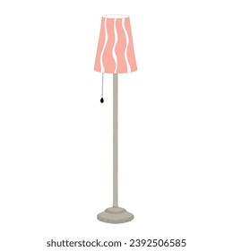 Vector plano de lámpara de piso en estilo de dibujos animados. Icono de mobiliario en estilo doodle. Dibujo manual para sala de estar.