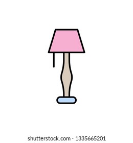 Floor lamp flat vector icon sign symbol