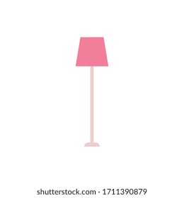 Ilustración vectorial plana de la lámpara del suelo aislada en un fondo blanco.