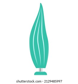 Floor lamp for home, office. Azure lampshade in the shape of a candle flame. Lampshade design for floor lamp, fashionable interior. Vector icon, multicolored, cartoon, complex flat, isolated