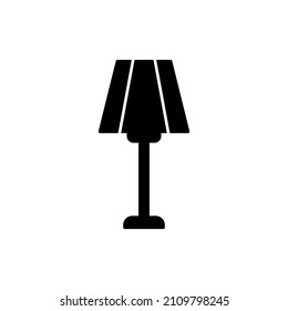 floor lamp icon in black flat glyph, filled style isolated on white background