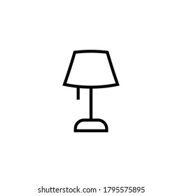 floor lamp icon  in black line style icon, style isolated on white background