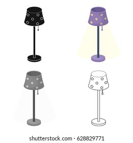 Floor lamp icon in cartoon style isolated on white background. Sleep and rest symbol stock vector illustration.
