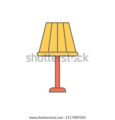 floor lamp icon in color icon, isolated on white background 