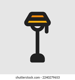 Fußbodenlampensymbol im vollen Linienstil über Möbel, Verwendung für mobile App-Präsentationen auf der Website