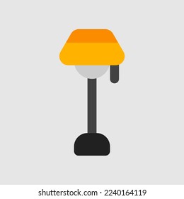 Icono de lámpara de piso en estilo plano sobre muebles, uso para presentación de aplicación móvil del sitio web