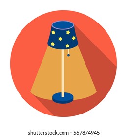 Floor lamp icon in flat style isolated on white background. Sleep and rest symbol stock vector illustration.