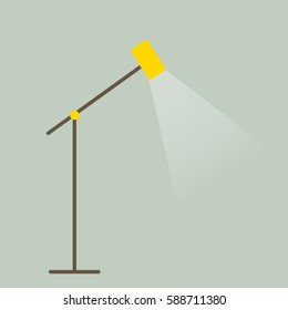Floor lamp icon in flat style. Modern design element for interior. Vector illustration.