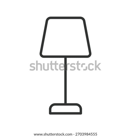 Floor lamp icon in line design. floor lamps, standing lamp, room lighting, home decor, tall lamp, illumination, interior furnishing on white background vector. floor lamp editable stroke icon