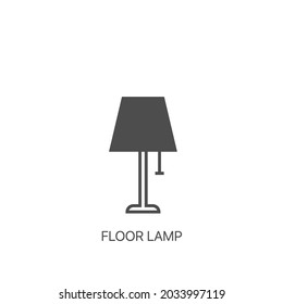 Floor lamp icon. Linear style sign for mobile concept and web design. Night lamp simple line vector icon