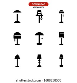 Icono de la lámpara de piso o logotipo símbolo de signo aislado ilustración vectorial - Colección de iconos vectoriales de estilo negro de alta calidad
