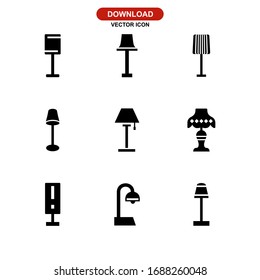Icono de la lámpara de piso o logotipo símbolo de signo aislado ilustración vectorial - Colección de iconos vectoriales de estilo negro de alta calidad
