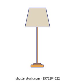 floor lamp icon over white background, vector illustration