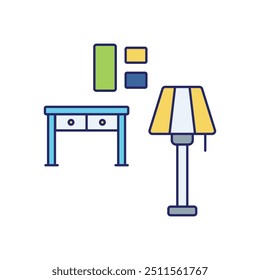 Ícone de lâmpada de piso pronto para usar ilustração de vetor