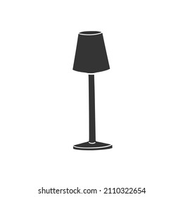Floor Lamp Icon Silhouette Illustration. Electric Furniture Vector Graphic Pictogram Symbol Clip Art. Doodle Sketch Black Sign.