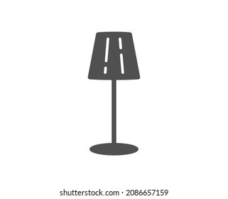 Bodenlampe Symbol. Stell ein Lichtzeichen. Innenbeleuchtungssymbol. Klassische Wohnfläche. Qualitätsdesign-Element. Einfache Bodenlampe Symbol. Vektorgrafik