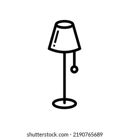 plantilla de diseño de vectores de icono de lámpara de piso simple y limpio