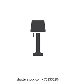 Floor lamp icon vector, filled flat sign, solid pictogram isolated on white. Symbol, logo illustration.