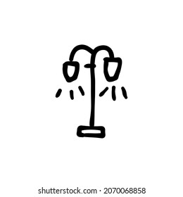 floor lamp icon in vector. Logotype - Doodle