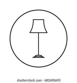 Floor lamp. Icon for web and mobile application. Vector illustration on a white background. Line.