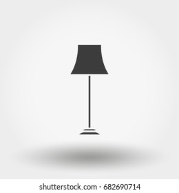 Floor lamp. Icon for web and mobile application. Vector illustration on a white background. Flat design style