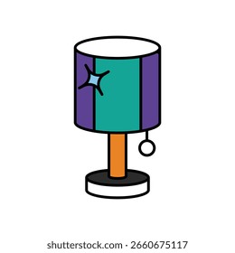 Icono de lámpara de pie con fondo blanco Vector Ilustración de stock