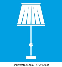Floor lamp icon white isolated on blue background vector illustration