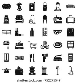 Floor lamp icons set. Simple style of 36 floor lamp vector icons for web isolated on white background