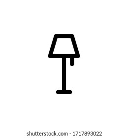 Floor Lamp Interior Outline Icon Logo Vector Illustration
