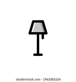Ilustración de vectores con logotipo de iconos de contorno de la lámpara de piso
