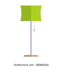 Floor Lamp Isolated On White Background. Simple Flat Vector Illustration, EPS 10.