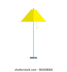Floor lamp isolated on white background. Simple flat vector illustration, EPS 10.