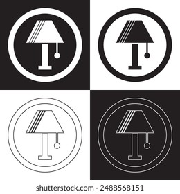 Floor lamp line and glyph icon, interior and home decor, floor lamp vector icon, vector graphics, editable stroke outline sign, isolated on white and black background. EPS 10