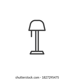 Icono de la línea de la lámpara del piso. signo de estilo lineal para concepto móvil y diseño web. Icono vectorial del contorno de la lámpara nocturna. Símbolo, ilustración del logotipo. Gráficos vectoriales