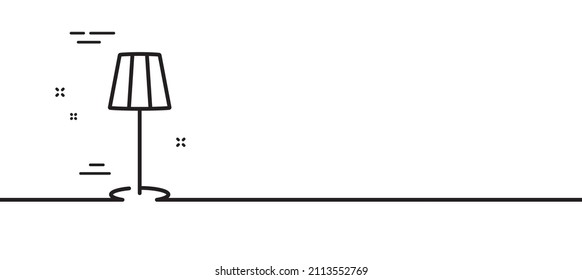 Floor lamp line icon. Stand light sign. Interior illuminate symbol. Minimal line illustration background. Floor lamp line icon pattern banner. White web template concept. Vector
