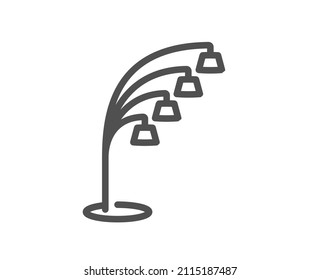 Icono de la línea de la lámpara del piso. Señal de luz. Símbolo de iluminación interior. Elemento de diseño de calidad. Icono de la lámpara de suelo de estilo lineal. Trazo editable. Vector