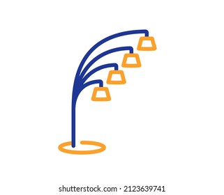 Floor lamp line icon. Stand light sign. Interior illuminate symbol. Colorful thin line outline concept. Linear style floor lamp icon. Editable stroke. Vector
