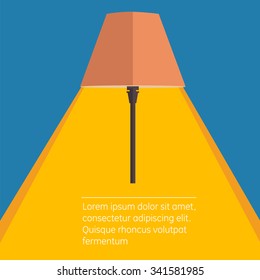 floor lamp. Minimal abstract background. Vector illustration with place for text