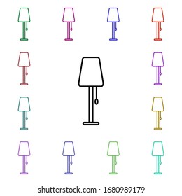 Floor lamp multi color style icon. Simple thin line, outline vector of technology icons for ui and ux, website or mobile application