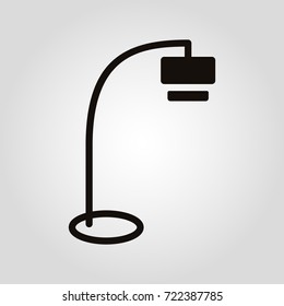 Floor lamp on gray background for cafe, living or bed room. Vector Isolated flat Lamp.