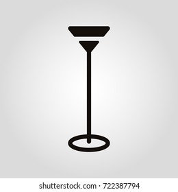 Floor lamp on gray background for cafe, living or bed room. Vector Isolated flat Lamp.