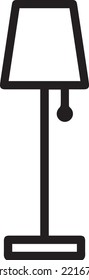 Icono de contorno de la lámpara de piso. signo de estilo lineal para concepto móvil y diseño web. Icono de vector de línea simple de la lámpara nocturna
