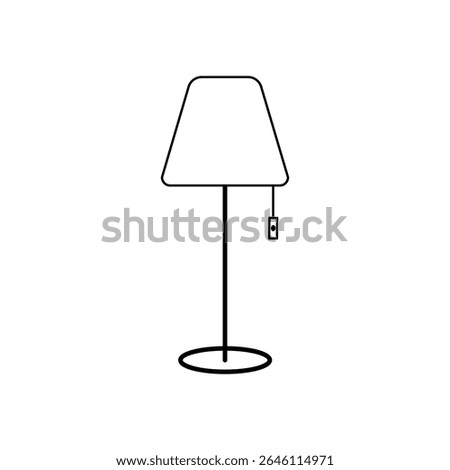 Floor lamp outline icon. linear style sign for mobile concept and web design. Night lamp simple line vector icon