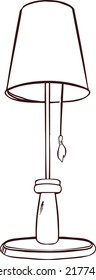 Floor lamp, lamp outline illustration vector