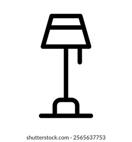 Floor lamp pixel perfect vector line icon