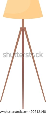 Floor lamp semi flat color vector item. Realistic object on white. Standing light and modern illumination isolated modern cartoon style illustration for graphic design and animation