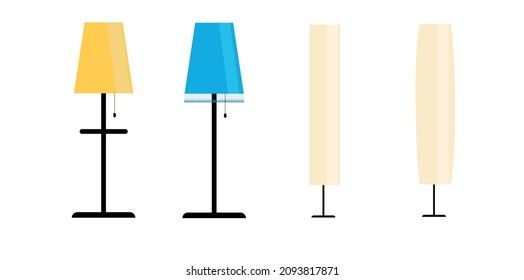 Floor lamp. A set of floor lamps. Lighting. Vector illustration