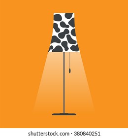 Floor lamp with shade spotty.Simple flat vector illustration, EPS 10.